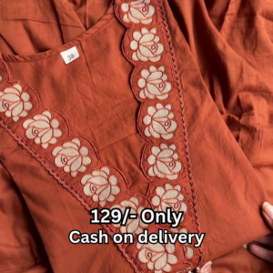 ✨ Rust Bloom Embroidered Kurti ✨